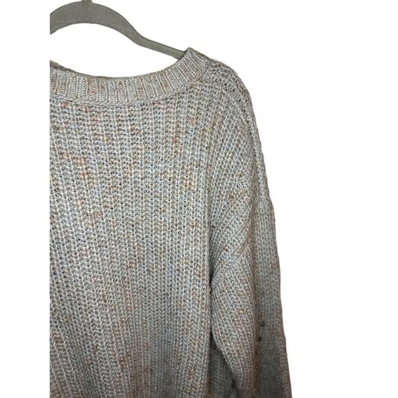 Point Sur Women’s Medium Long Sleeve Light Blue and Pink Wool Crew Neck Sweater - Picture 6 of 14